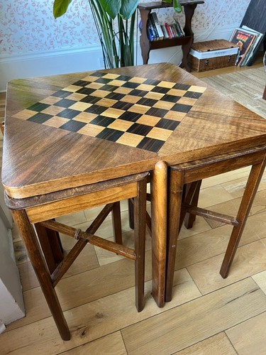 Vintage chess table and - table,