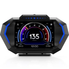 Digtial HUD Speedometer Head Up Display Car OBD2 GPS Turbo Press Speed RPM Alarm