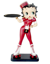 NEW Large Betty Boop Rollerskate Waitress Red Dress 3ft Figurine With Tray