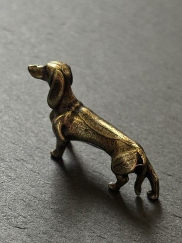 Brass dachshund dog figurine - brass,