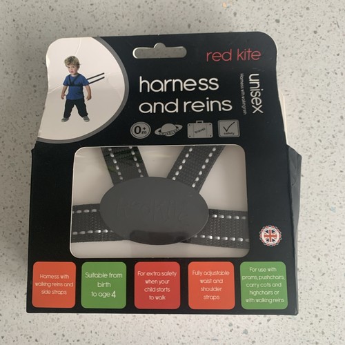 Red kite harness reins with - red,