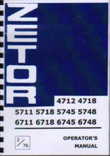  ZETOR 4712 4718 5718 5745 5748 6711 6718 6745 6748 Tractor Operator's Manual