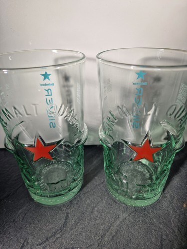 Heineken silver pint glass 2 - glass, x