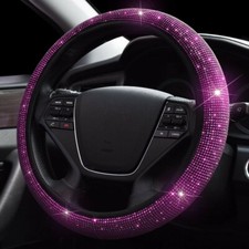 Pink Car SUV Women Car Shining Steering Wheel Cover Bling 15''/37-38cm