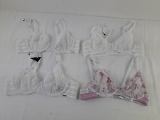 M&S Women 4pcs Bra Bundle Size 34A Underwired Floral Lace White White/PinkNew F2