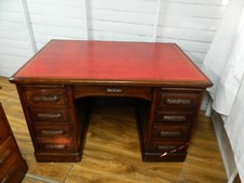 Oak Pedestal Bankers Desk With