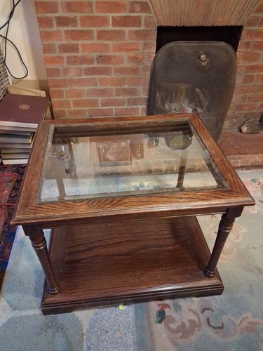 Vintage beveled glass topped - vintage,