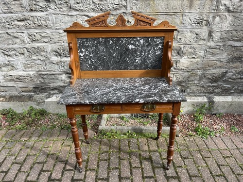 Vintage marble top washstand - vintage,