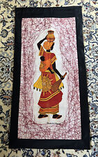 Vintage Real wax Batik Large Wall Hanging African Signed Backed In Silk Dupion