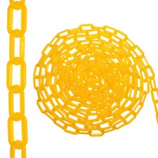 50Ft Plastic Chain Barrier, Safety Link Chain Stanchion, Yellow
