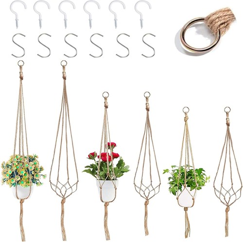 Macrame jute plant hanger - macrame,