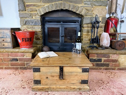 Old antique pine chest - old,