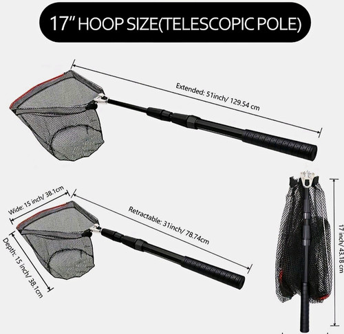 Portable fishing net with - net,
