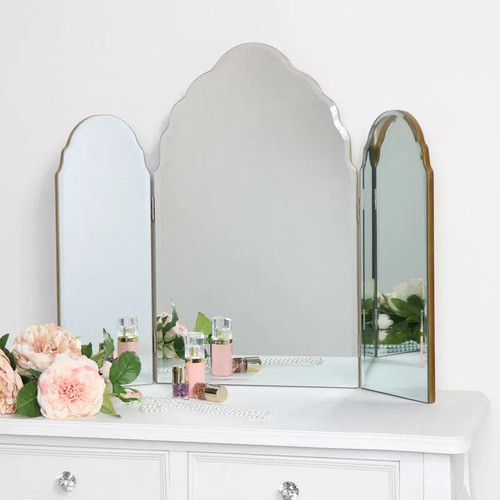 Antique gold arched triple - antique,