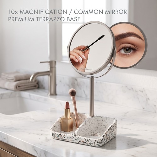 Terrazzo marble makeup vanity - makeup,