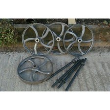 Cast Iron Wheels, set of 4 painted black