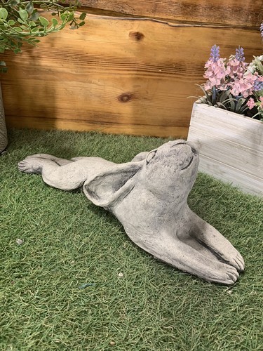 Stone garden laying moon hare - garden,