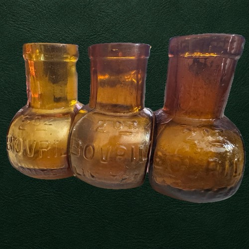 Antique bovril bottles amber - 3,