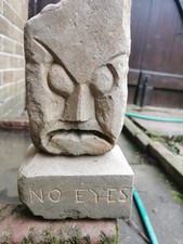 No Eyes Real Stone Face Small