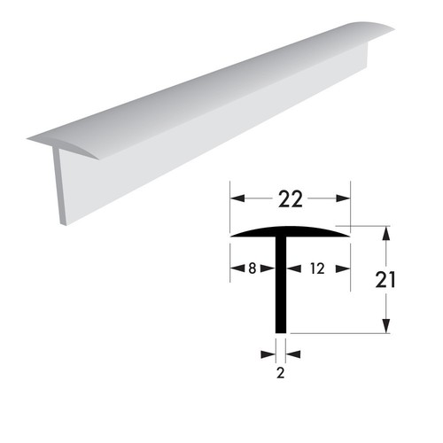 Aluminium lap plate unequal - aluminium, t