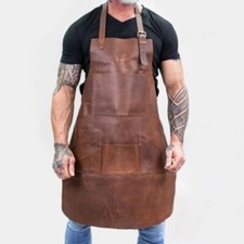 Goat new Leather Apron For Men Gift Chef Cooking BBQ Woodworking With pocket