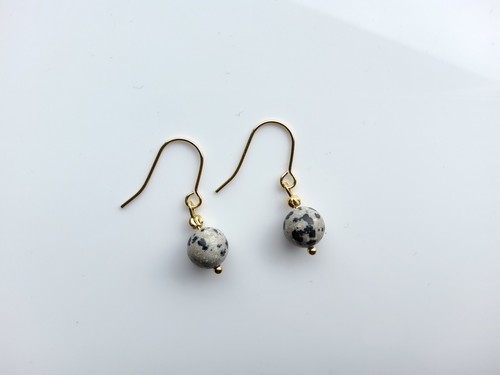 Natural dalmation jasper - jasper, bead