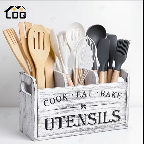 Wooden kitchen utensil holder - kitchen,