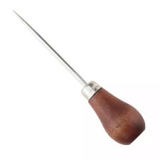 Sharp Awl with wooden handle Leather Craft Eyelets Sew Cutting. UK Seller