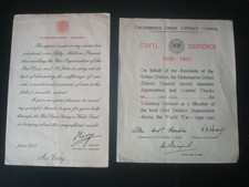 WW2 CIVIL DEFENCE / RED CROSS CERTIFICATES HALTEMPRICE YORKSHIRE MRS AGNES EXLEY