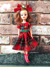Dress for Pedigree Sindy Handmade Traditional Red Tartan Bow Headband NO DOLL