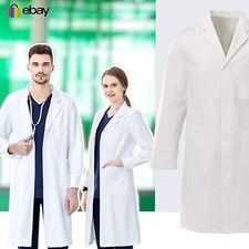 WHITE STANDARD CLASSIC LAB COAT HYGIENE WAREHOUSE LABORATORY DOCTORS MEDICAL UK