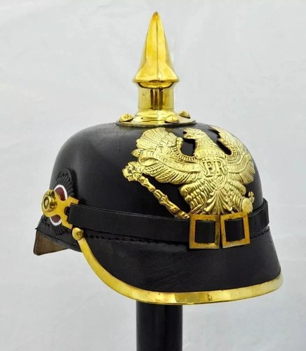 Leather german pickelhaube - german,