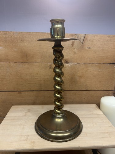 Antique brass candle - , holder