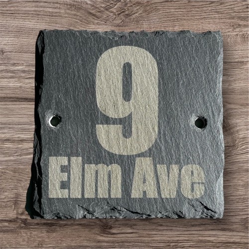 Personalised slate house door - slate,