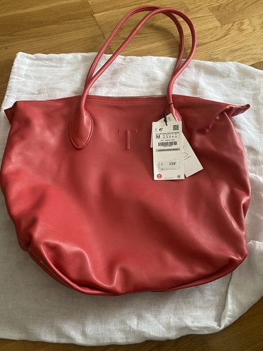 Zara strawberry red - red, leather