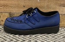 Retro Blue Suede Platform