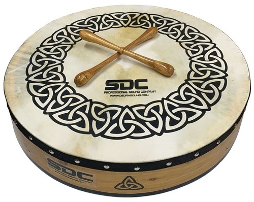 Natural bodhran celtic design - bodhran,