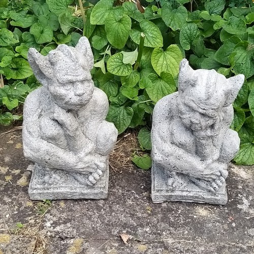 Garden stone statue pair - stone,