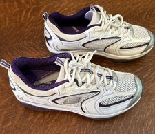 Sketchers Shape Ups Fitness Walking Shoes White purple Gray Women’s Size 7.5