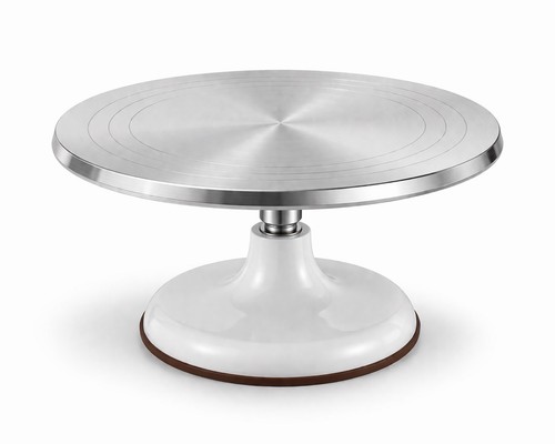 Aluminium cake turntable stand - aluminium,