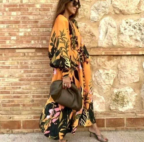 Orange floral tropical - h&m,