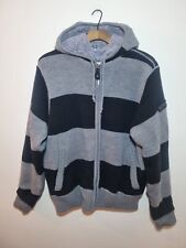 Schott NYC Stripe Fleece Jacket Mens Size UK L