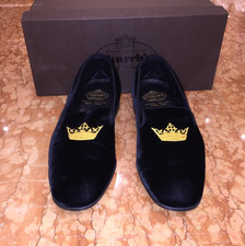 Church's Black Velvet Slippers