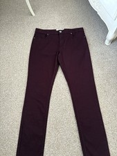 Mantaray Size 14 Brighton Skinny Jeans Burgundy Red 