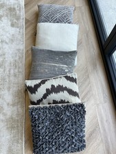 Collection Of 5 Different Grey Cushions. 45x45cm.