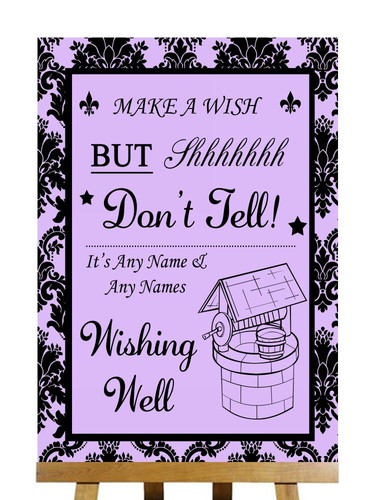 Lilac black damask wishing - black,