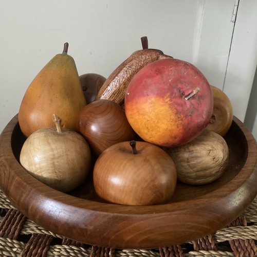 Vintage 80s wooden hand turned - 80s,