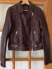 All saints leather jacket women 12 Ox blood/burgundy Excellent condition