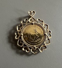 Solid Fine Gold 1/10 Oz Krugerrand Coin Pendant 1980