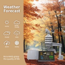 5in1 Professional Weather Station with Color Display Rain Gauge Weather Forecast